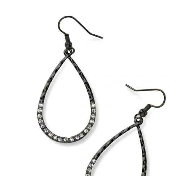 🆕Park Lane Oui Earrings Hematite TearDrop Hooks - Picture 5 of 16